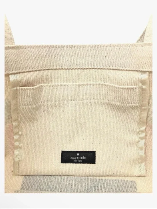 Kate Spade Canvas Book Stack Tote Bag in Cream - Picture 7 of 10